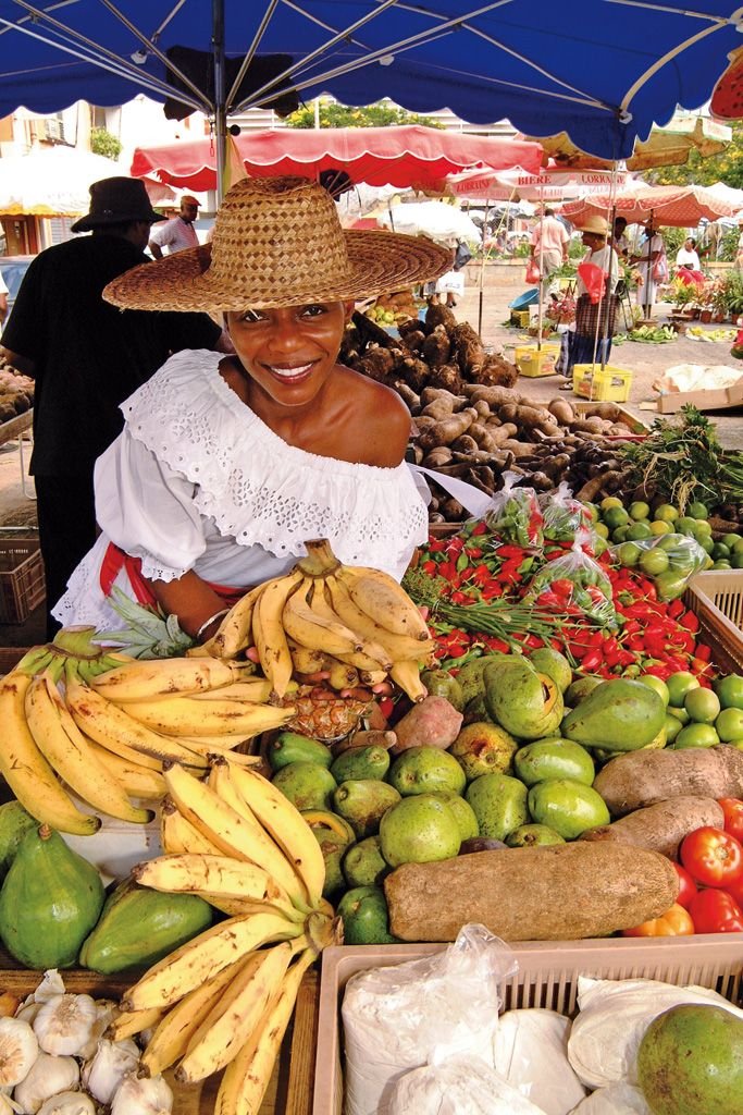 marché Antilles- fruits et légumes tropicaux- cuisine du monde - recettes