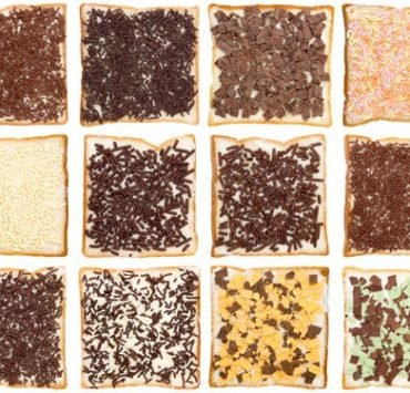 Hafelslag op brood Pays-Bas-toasts aux vermicelles en chocolat