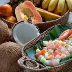 Tahiti-feuille de bananier- Polynésie-noix de coco-papaye